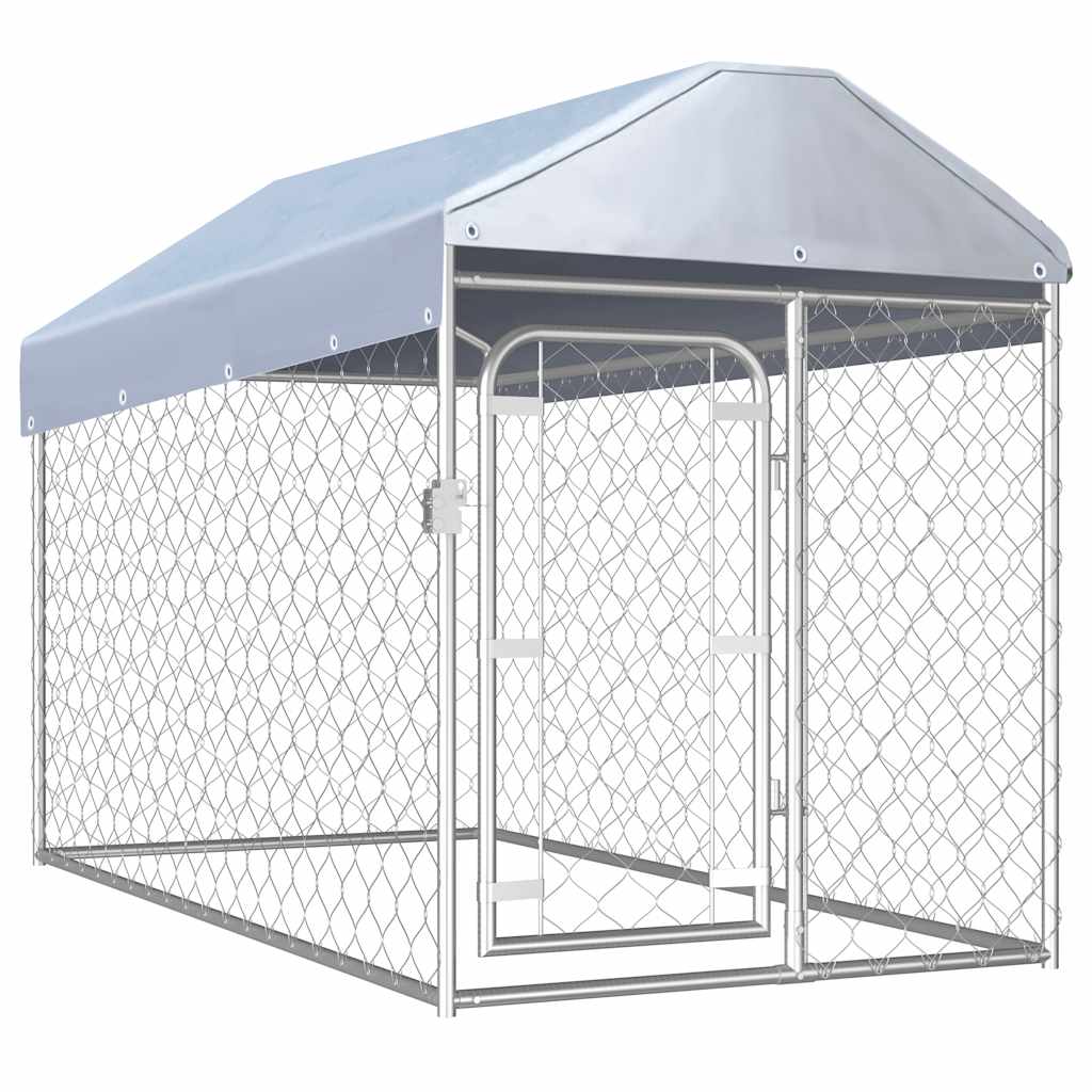 vidaXL Padoc pentru câini de exterior cu acoperiș, 200 x 100 x 125 cm vidaXL Padoc pentru câini de exterior cu acoperiș, 200 x 100 x 125 cm