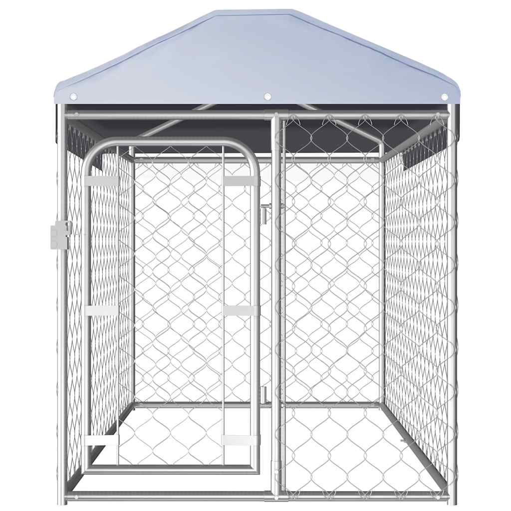 vidaXL Padoc pentru câini de exterior cu acoperiș, 200 x 100 x 125 cm vidaXL Padoc pentru câini de exterior cu acoperiș, 200 x 100 x 125 cm
