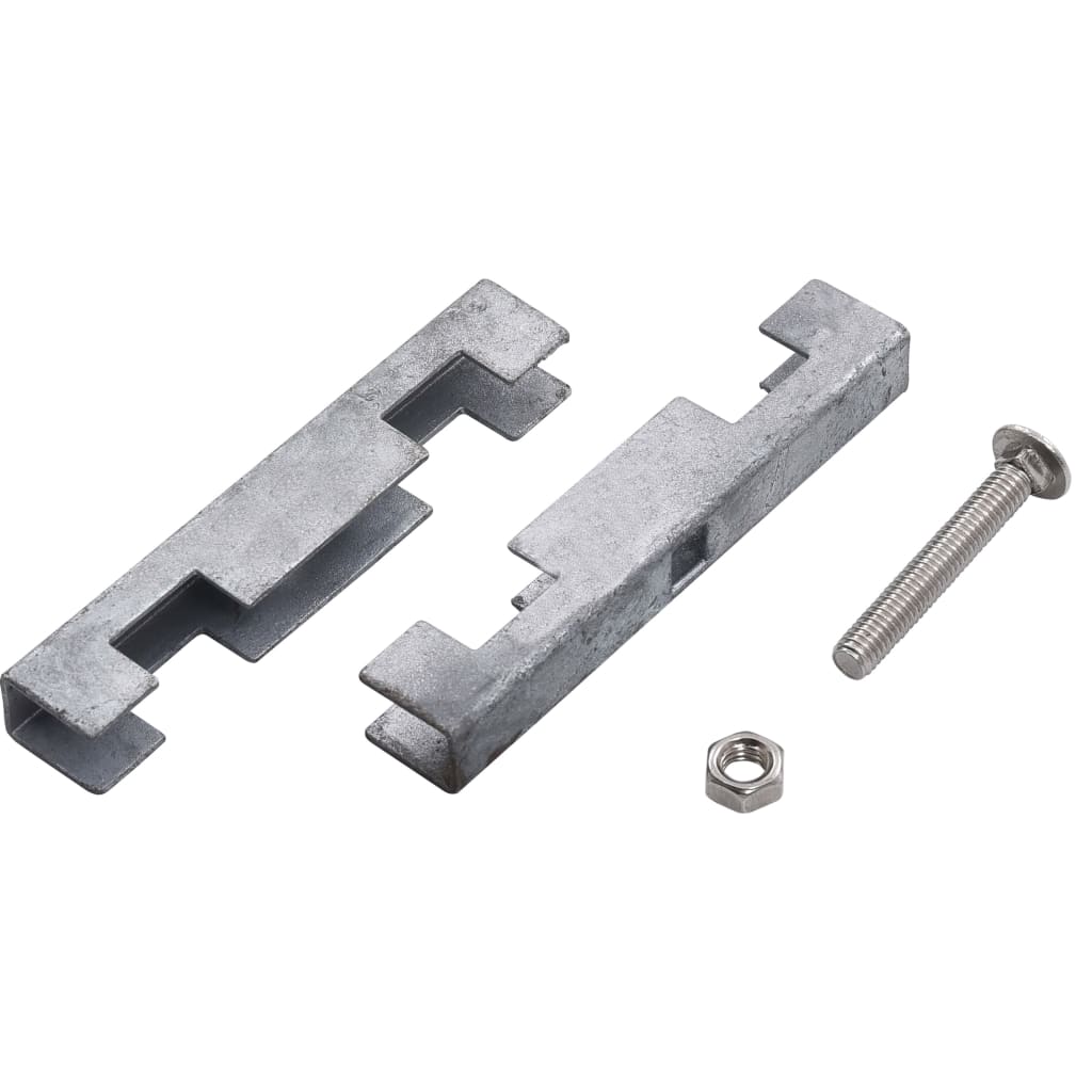 vidaXL Conector în formă de U grilaj grădină, 10 seturi, argintiu vidaXL Conector în formă de U grilaj grădină, 10 seturi, argintiu