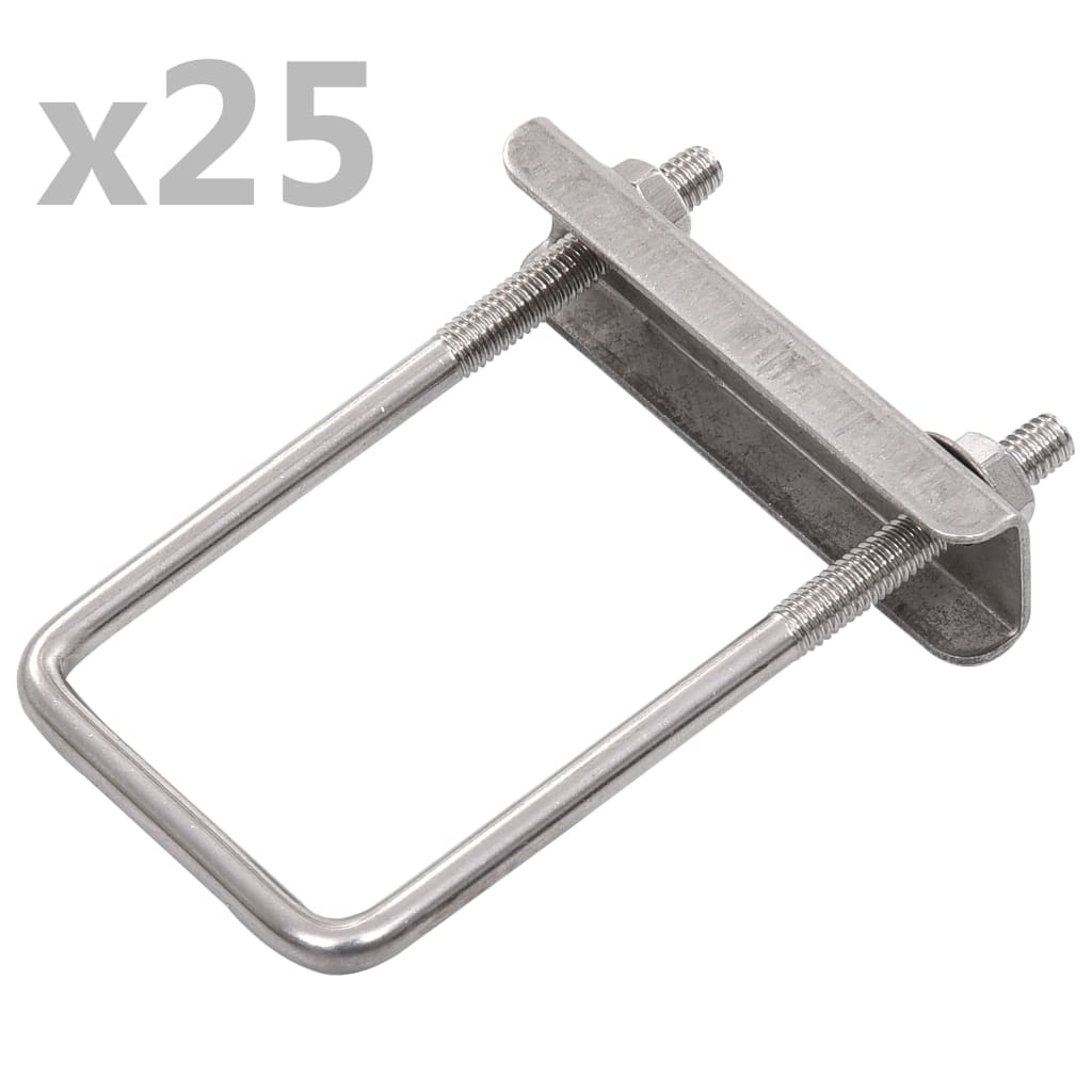 vidaXL Clemă de prindere tip U pentru stâlp gard, 60x40 mm, 25 seturi vidaXL Clemă de prindere tip U pentru stâlp gard, 60x40 mm, 25 seturi