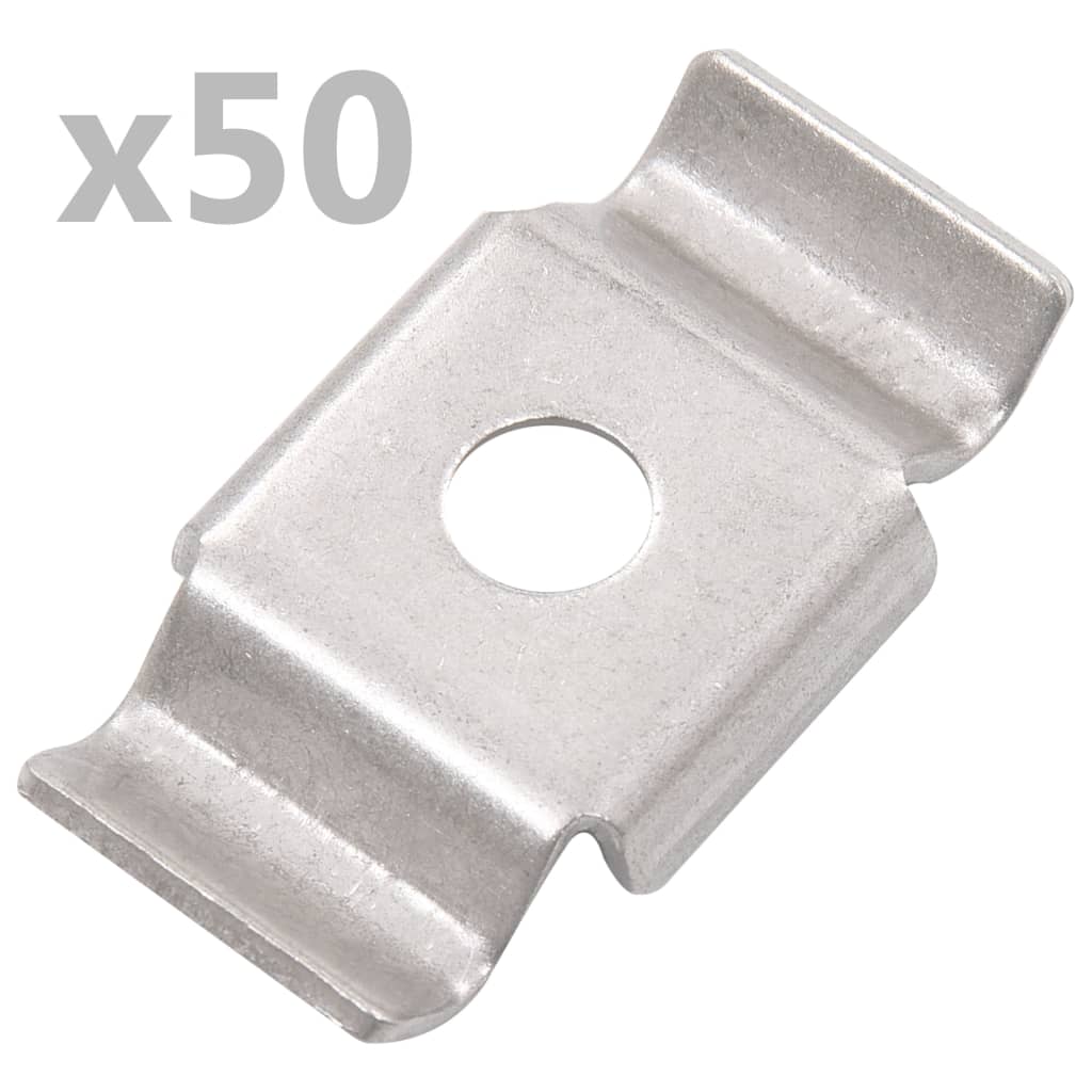 vidaXL Cleme de gard tip fluture, 50 buc., oțel inoxidabil vidaXL Cleme de gard tip fluture, 50 buc., oțel inoxidabil