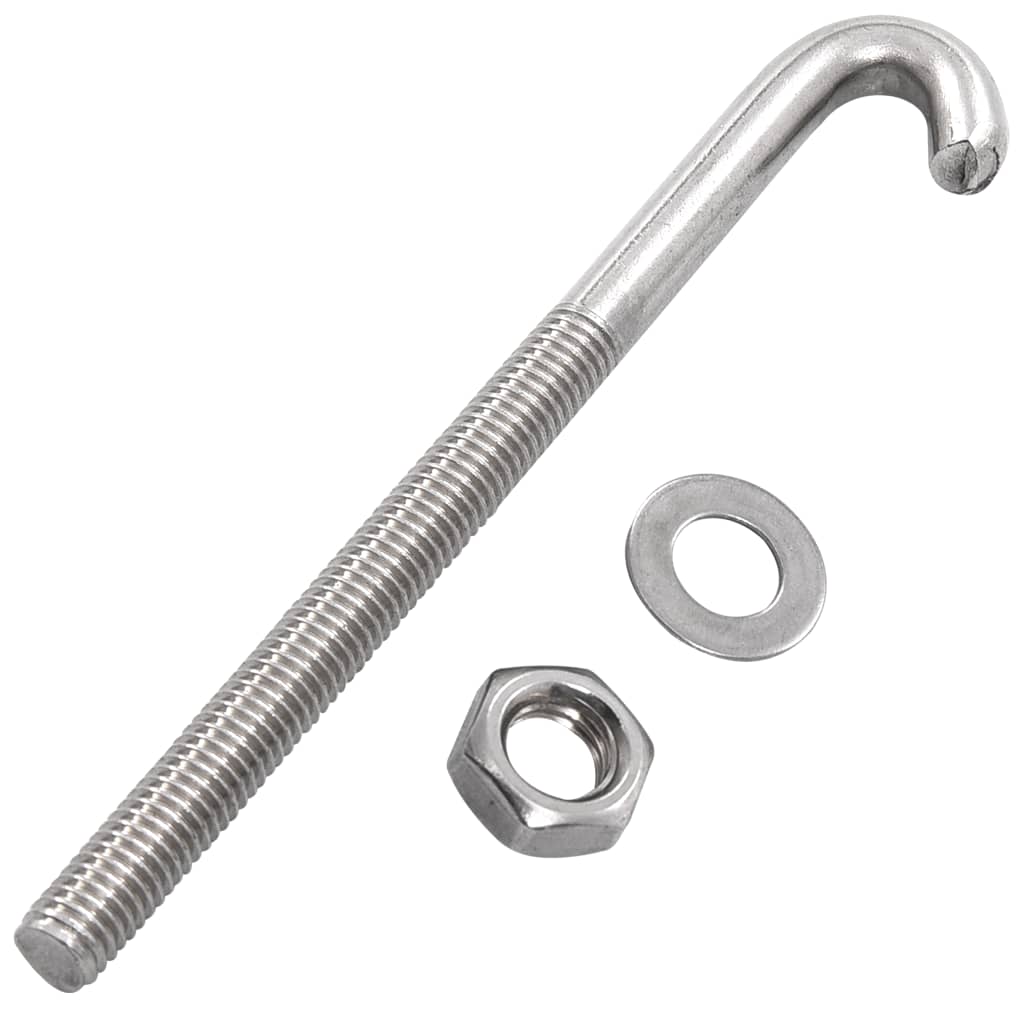 vidaXL Șurub de fixare tip J cu piuliță și șaibă, M8x120 mm, 25 seturi vidaXL Șurub de fixare tip J cu piuliță și șaibă, M8x120 mm, 25 seturi