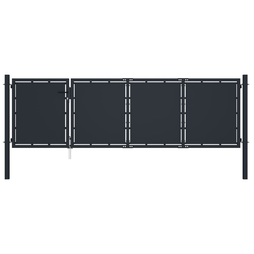 vidaXL Poartă de grădină, antracit, 350 x 100 cm, oțel vidaXL Poartă de grădină, antracit, 350 x 100 cm, oțel