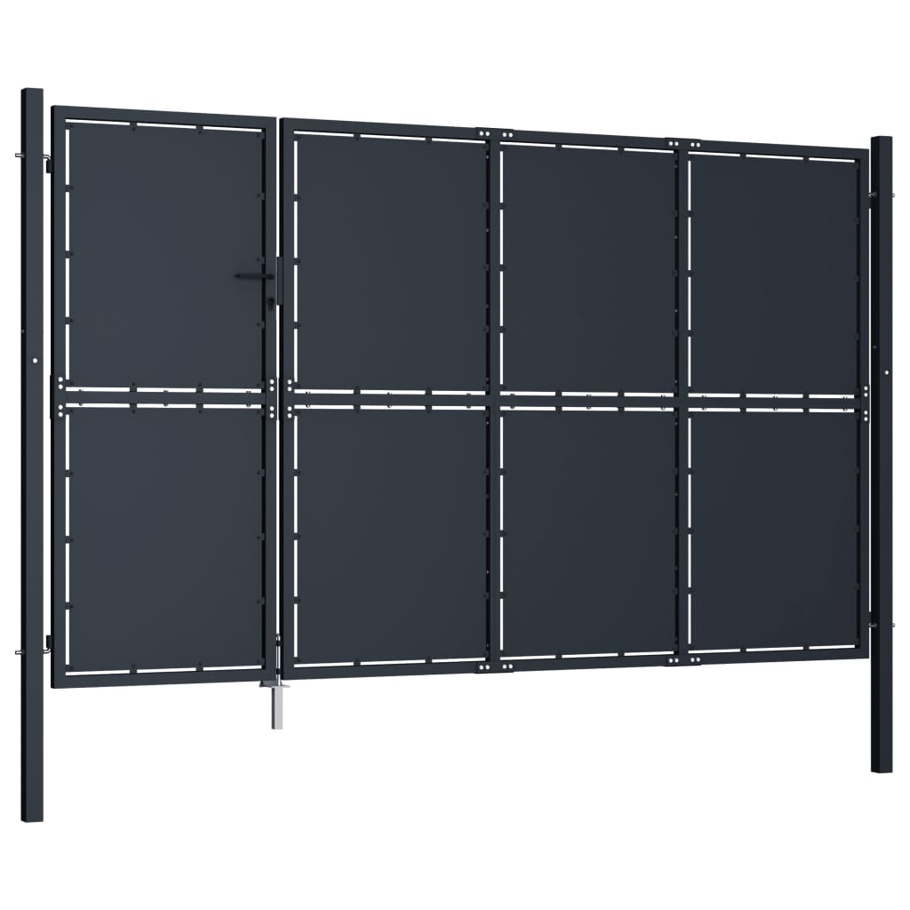vidaXL Poartă de grădină, antracit, 350 x 150 cm, oțel vidaXL Poartă de grădină, antracit, 350 x 150 cm, oțel