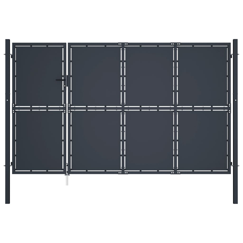 vidaXL Poartă de grădină, antracit, 350 x 150 cm, oțel vidaXL Poartă de grădină, antracit, 350 x 150 cm, oțel