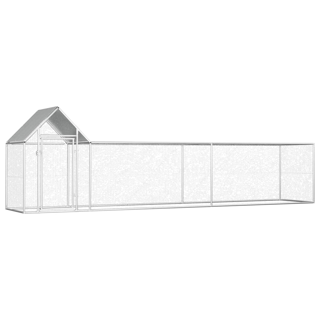 vidaXL Coteț pentru păsări, 5 x 1 x 1,5 m, oțel galvanizat
