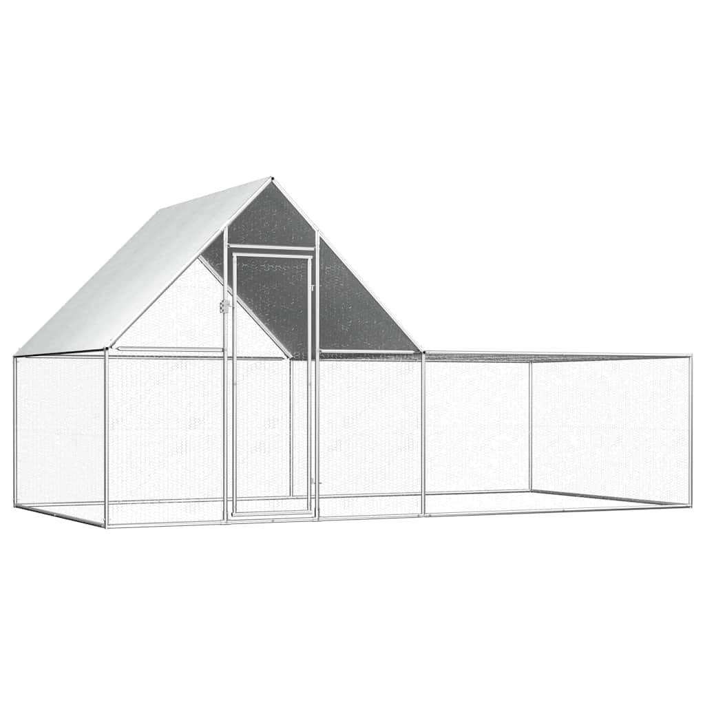 vidaXL Coteț pentru păsări, 4 x 2 x 2 m, oțel galvanizat vidaXL Coteț pentru păsări, 4 x 2 x 2 m, oțel galvanizat