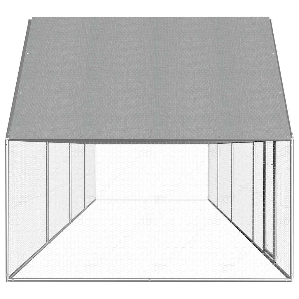 vidaXL Coteț pentru păsări, 8 x 2 x 2 m, oțel galvanizat vidaXL Coteț pentru păsări, 8 x 2 x 2 m, oțel galvanizat