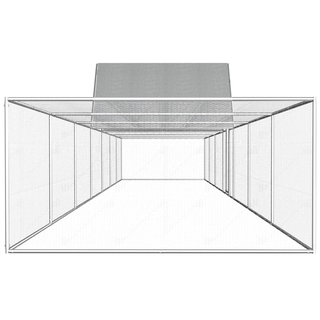 vidaXL Coteț pentru păsări, 14 x 2 x 2 m, oțel galvanizat