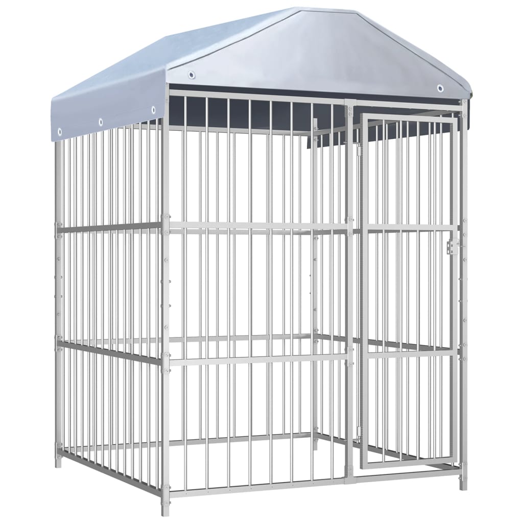 vidaXL Padoc de exterior cu acoperiș pentru câini, 150x150x200 cm vidaXL Padoc de exterior cu acoperiș pentru câini, 150x150x200 cm