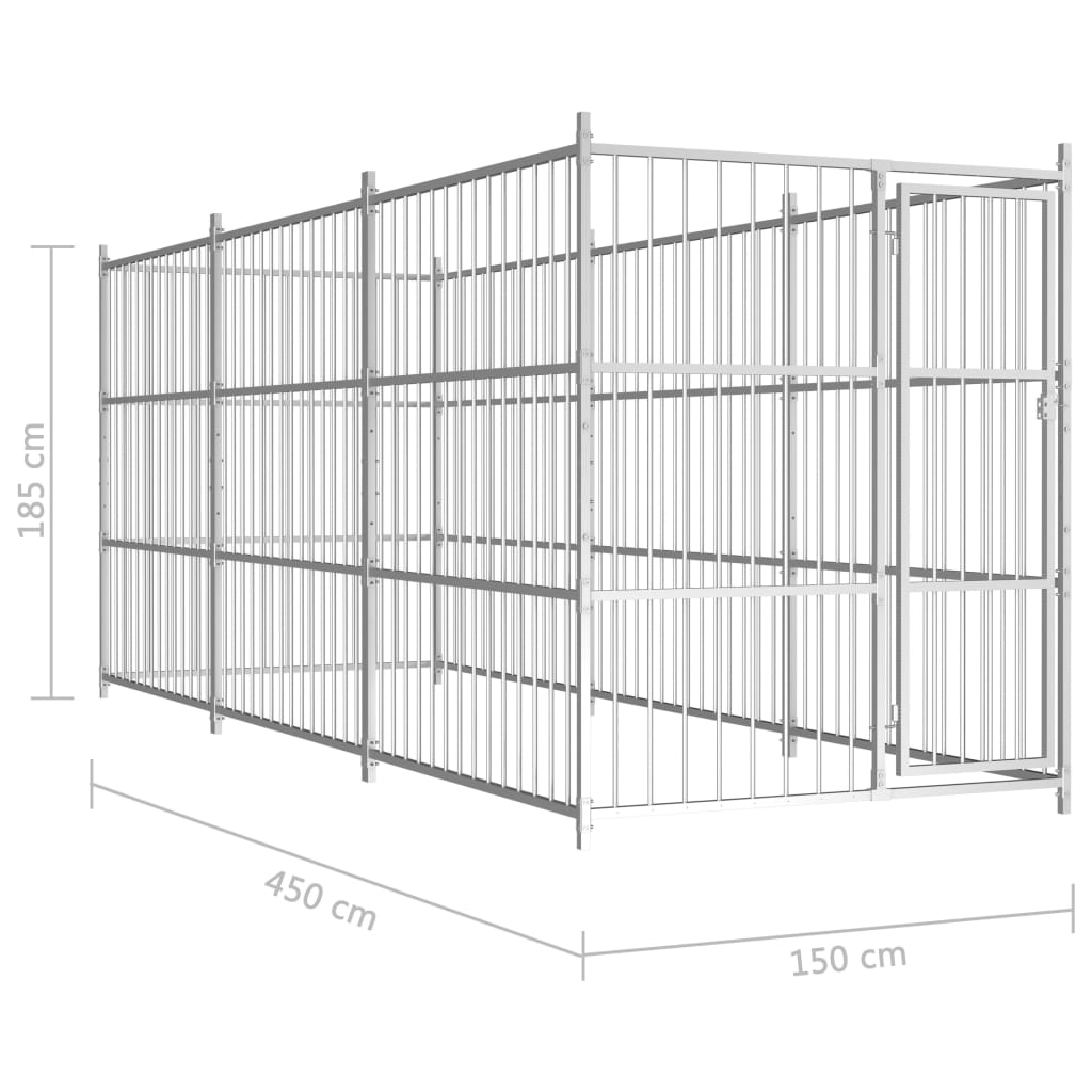 vidaXL Padoc pentru câini de exterior, 450x150x185 cm vidaXL Padoc pentru câini de exterior, 450x150x185 cm