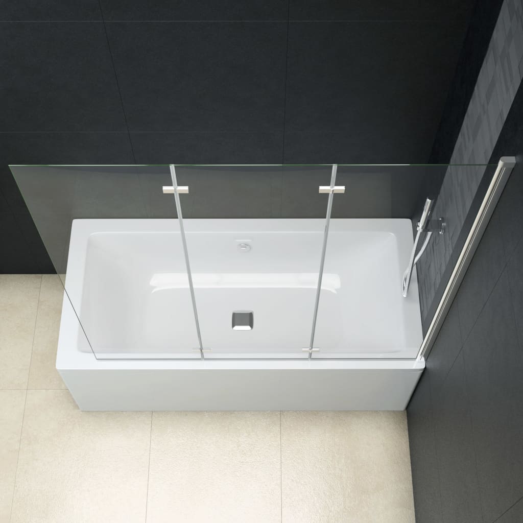 vidaXL Cabină de duș pliabilă, 3 panouri, 130 x 138 cm, ESG vidaXL Cabină de duș pliabilă, 3 panouri, 130 x 138 cm, ESG