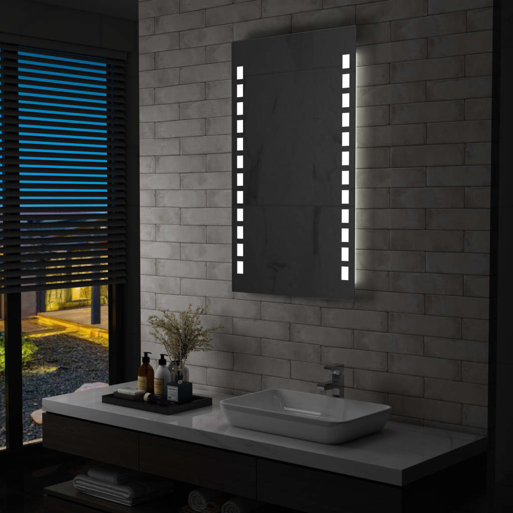 vidaXL Oglindă cu LED de perete de baie, 60 x 100 cm vidaXL Oglindă cu LED de perete de baie, 60 x 100 cm