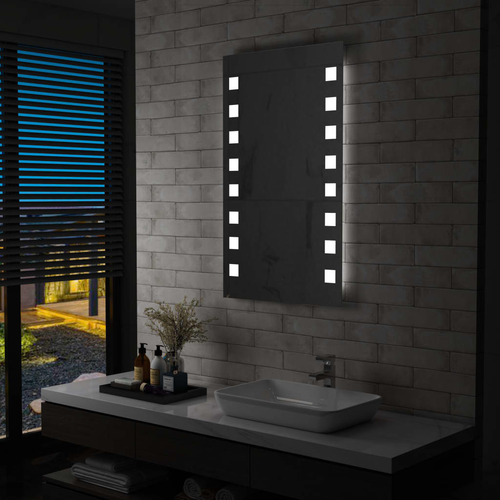 vidaXL Oglindă cu LED de perete de baie, 60 x 100 cm vidaXL Oglindă cu LED de perete de baie, 60 x 100 cm