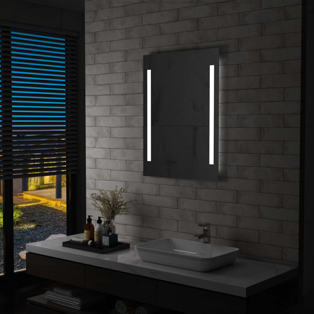 vidaXL Oglindă cu LED de perete de baie, 60 x 80 cm vidaXL Oglindă cu LED de perete de baie, 60 x 80 cm