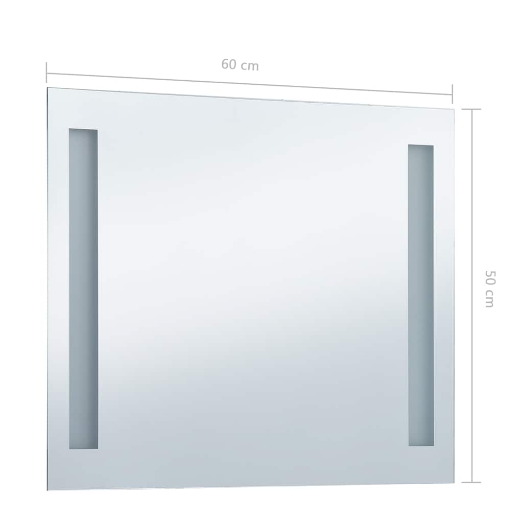 vidaXL Oglindă cu LED de perete pentru baie, 60 x 50 cm vidaXL Oglindă cu LED de perete pentru baie, 60 x 50 cm