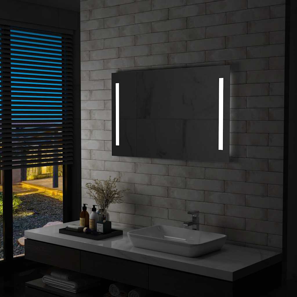 vidaXL Oglindă cu LED pentru perete de baie, 100 x 60 cm vidaXL Oglindă cu LED pentru perete de baie, 100 x 60 cm