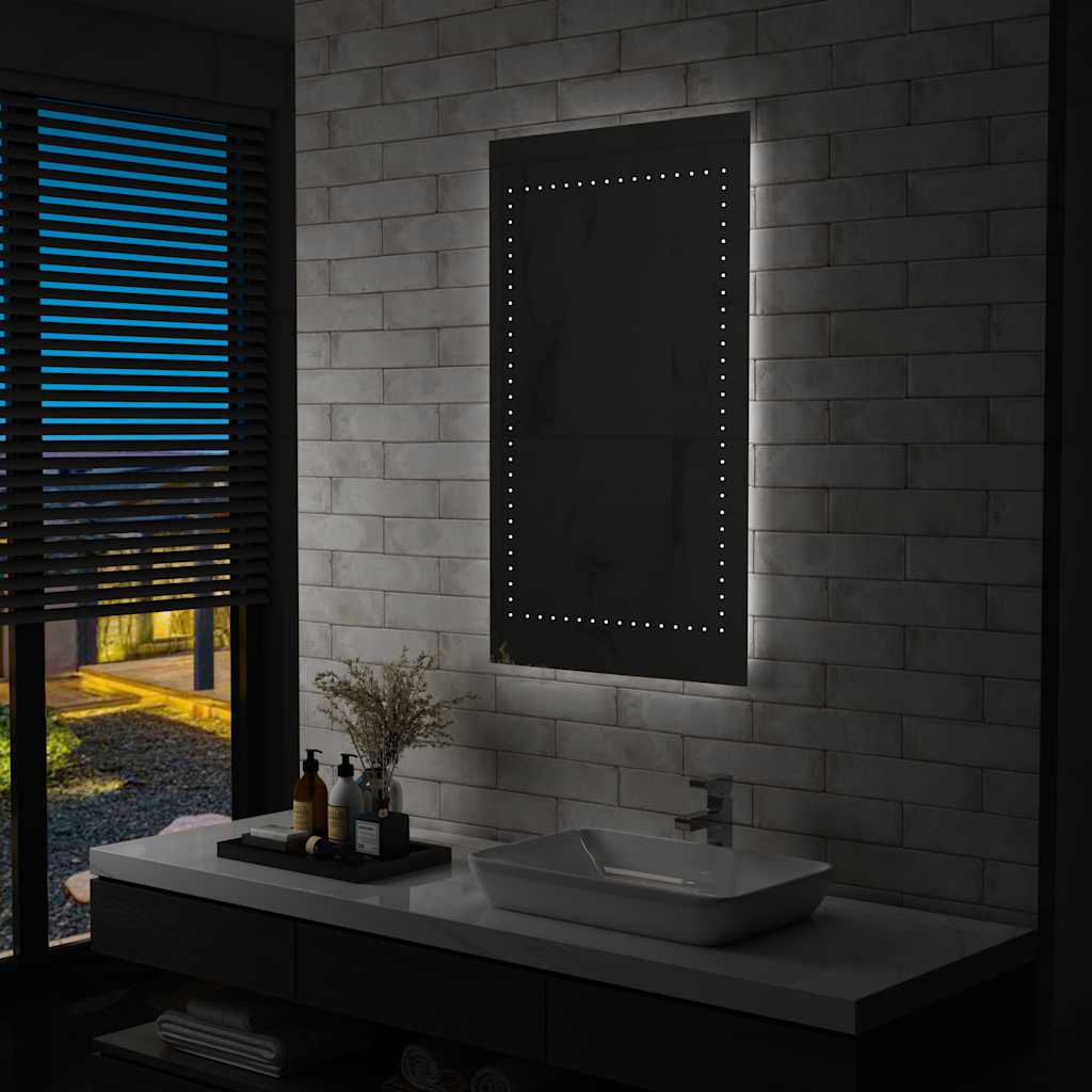 vidaXL Oglindă cu LED de perete de baie, 60 x 100 cm vidaXL Oglindă cu LED de perete de baie, 60 x 100 cm