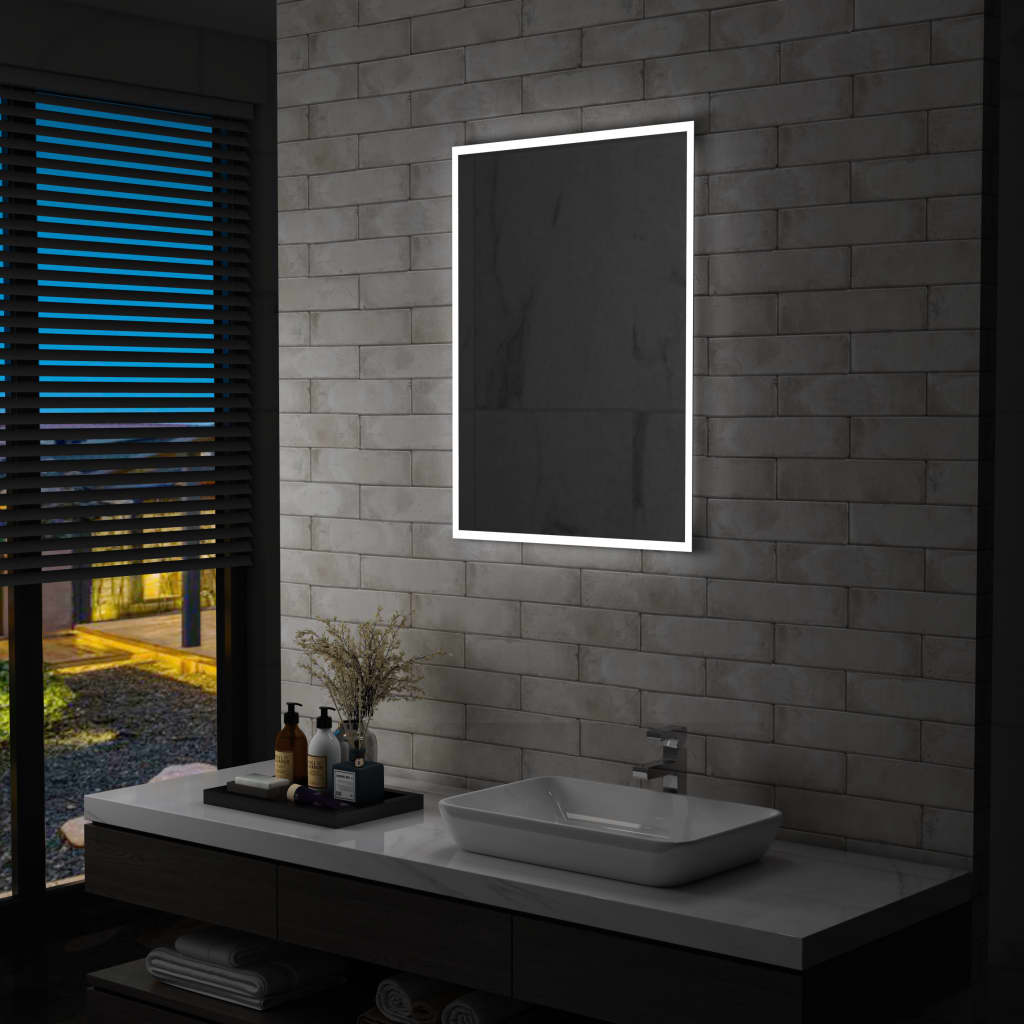 vidaXL Oglindă cu LED de perete de baie, 60 x 80 cm vidaXL Oglindă cu LED de perete de baie, 60 x 80 cm
