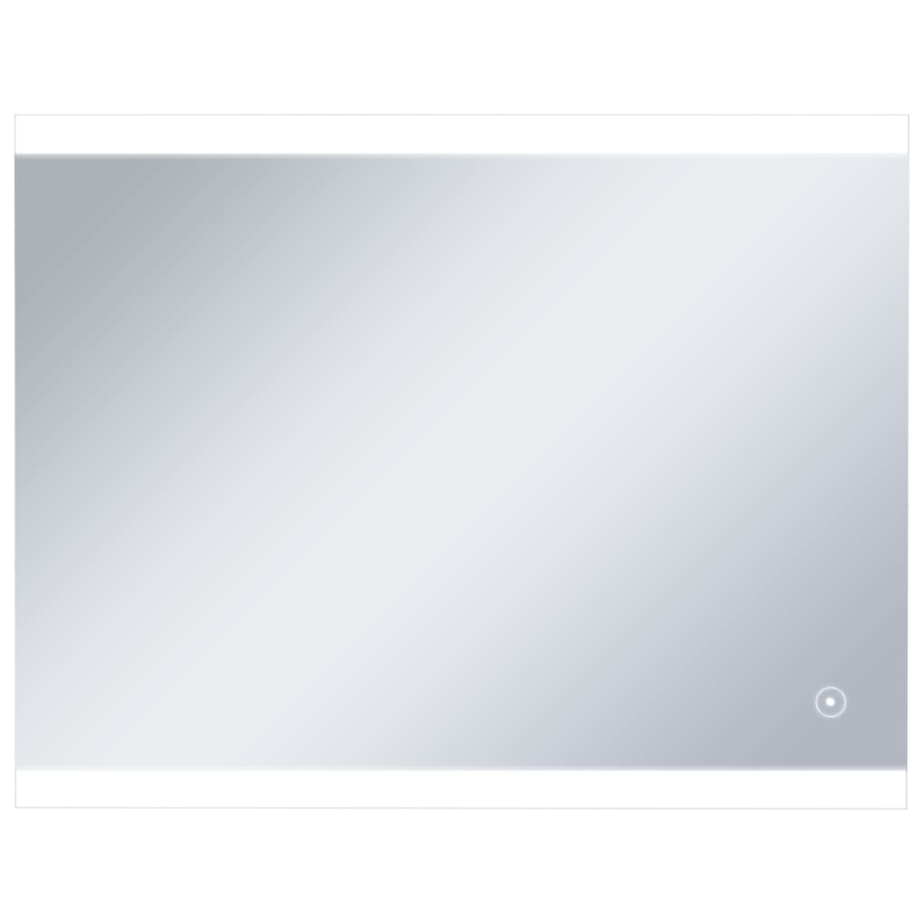 vidaXL Oglindă cu LED de perete de baie, cu senzor tactil, 80 x 60 cm vidaXL Oglindă cu LED de perete de baie, cu senzor tactil, 80 x 60 cm