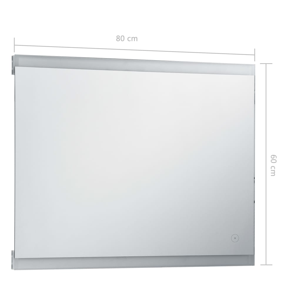vidaXL Oglindă cu LED de perete de baie, cu senzor tactil, 80 x 60 cm vidaXL Oglindă cu LED de perete de baie, cu senzor tactil, 80 x 60 cm