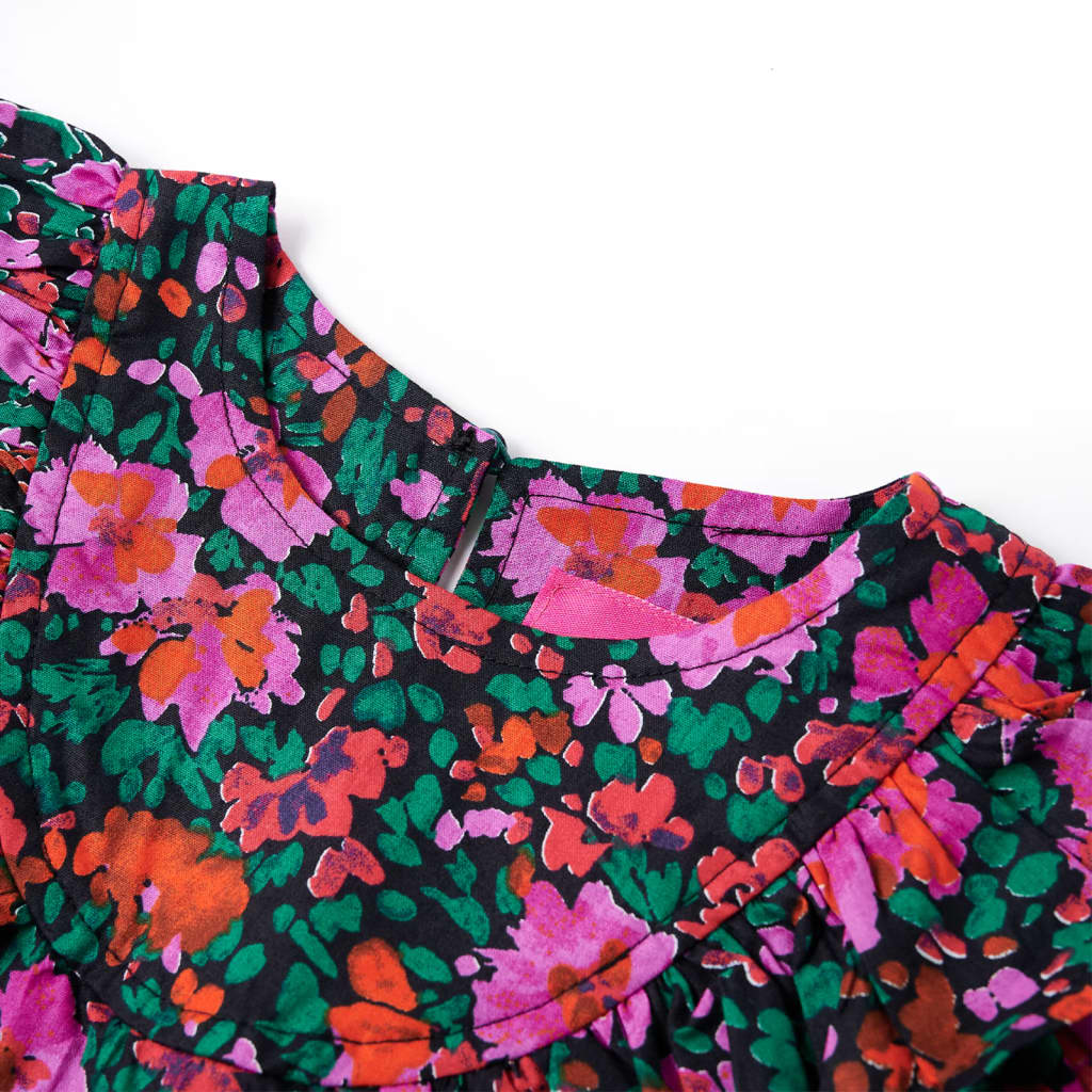 Rochie copii cu mâneci lungi, roz aprins, 128