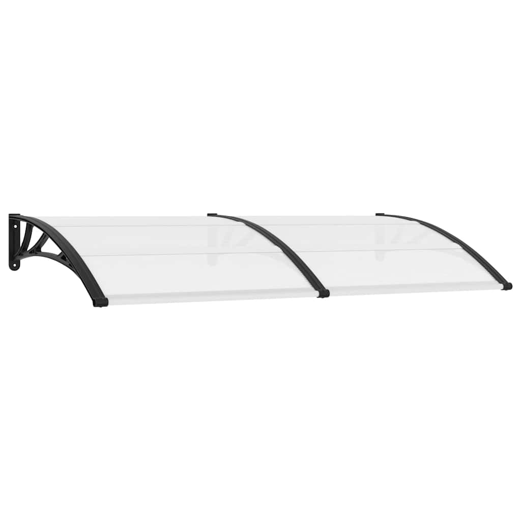 vidaXL Copertină de ușă, negru și transparent, 200 x 75 cm, PC vidaXL Copertină de ușă, negru și transparent, 200 x 75 cm, PC
