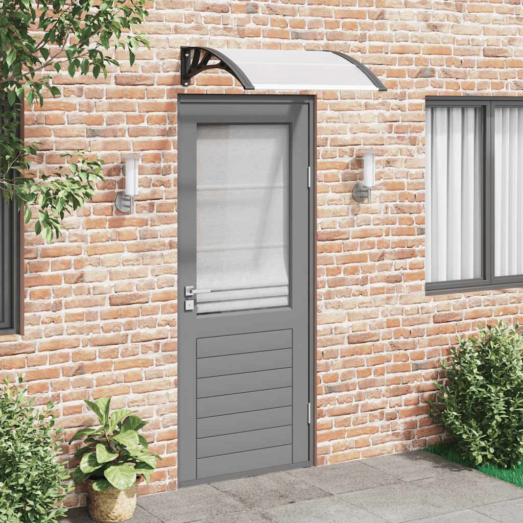 vidaXL Copertină de ușă, negru și transparent, 200 x 75 cm, PC vidaXL Copertină de ușă, negru și transparent, 200 x 75 cm, PC