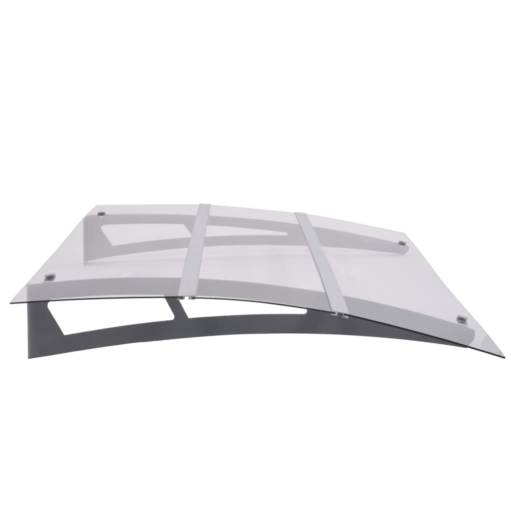 vidaXL Copertină de ușă argintiu și transparent 120x90 cm policarbonat