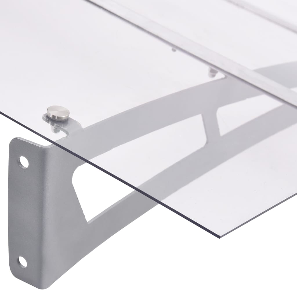 vidaXL Copertină de ușă argintiu și transparent 120x90 cm policarbonat