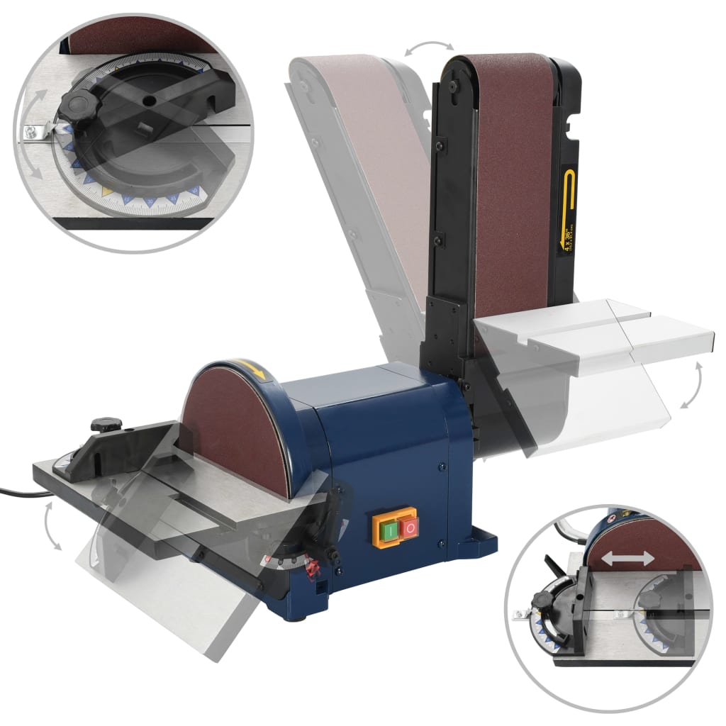 vidaXL Mașină de șlefuit electrică cu disc și bandă 500 W 200 mm vidaXL Mașină de șlefuit electrică cu disc și bandă 500 W 200 mm