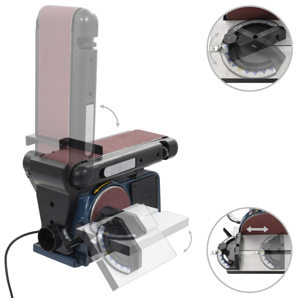 vidaXL Mașină de șlefuit electrică cu disc și bandă, 370 W, 150 mm vidaXL Mașină de șlefuit electrică cu disc și bandă, 370 W, 150 mm
