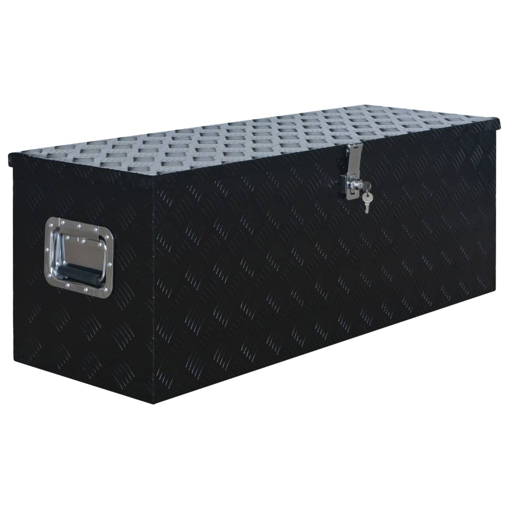 vidaXL Ladă din aluminiu, negru, 1085 x 370 x 400 mm vidaXL Ladă din aluminiu, negru, 1085 x 370 x 400 mm