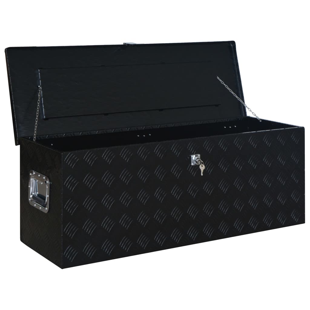 vidaXL Ladă din aluminiu, negru, 1085 x 370 x 400 mm vidaXL Ladă din aluminiu, negru, 1085 x 370 x 400 mm