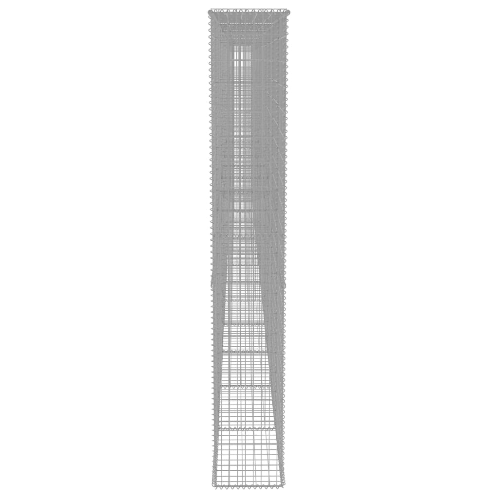 vidaXL Perete gabion cu capace, 900 x 50 x 200 cm, oțel galvanizat