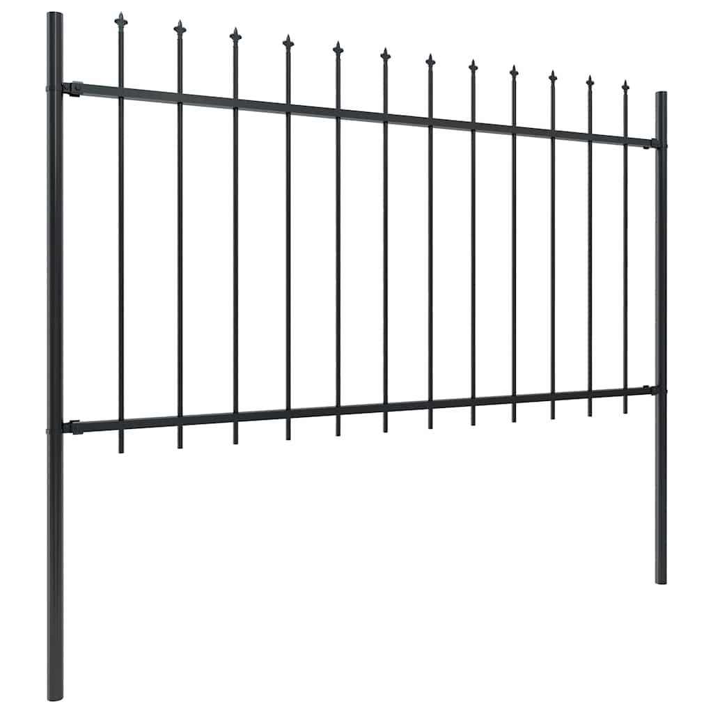 vidaXL Gard de grădină cu vârf tip suliță din oțel, 181x100 cm, negru vidaXL Gard de grădină cu vârf tip suliță din oțel, 181x100 cm, negru