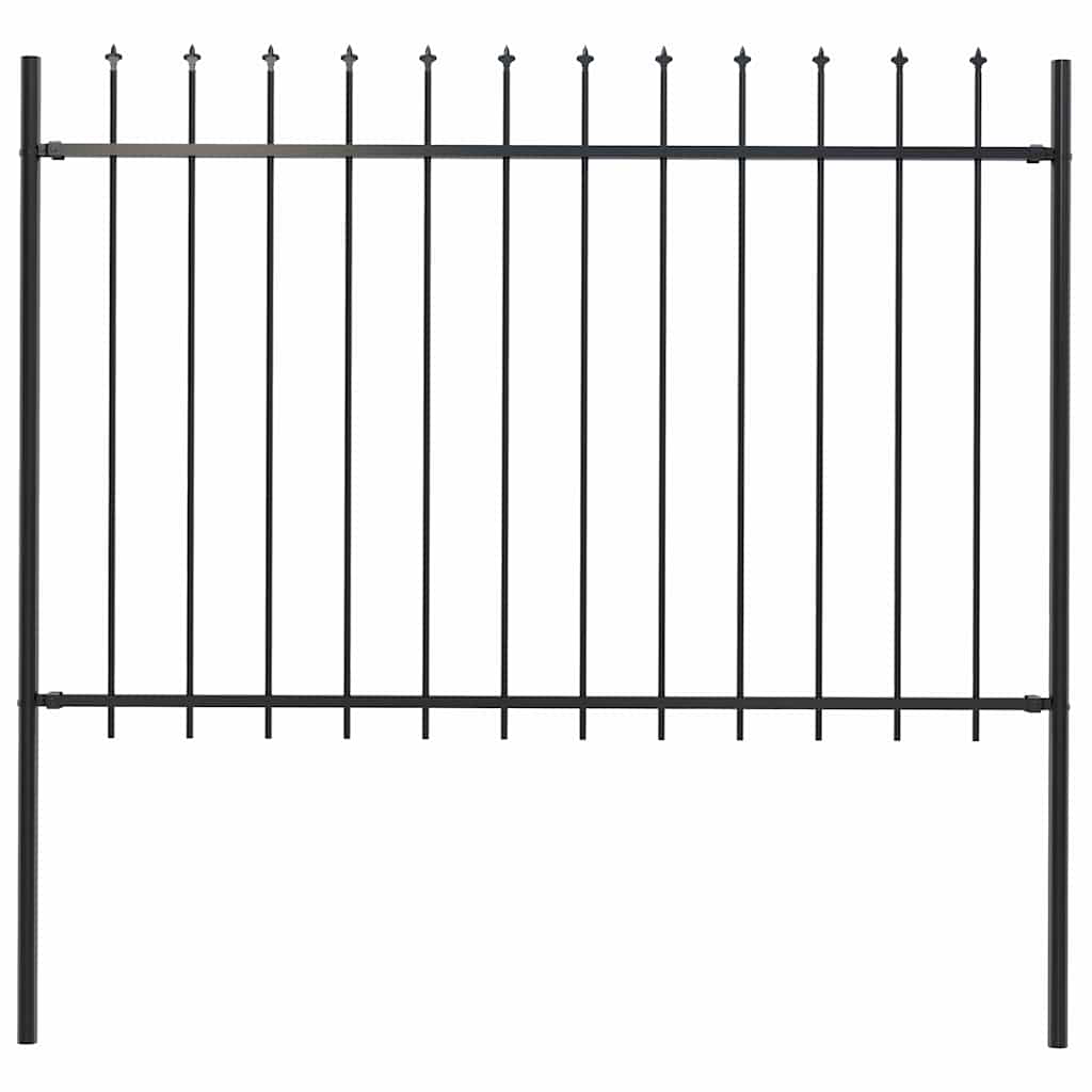 vidaXL Gard de grădină cu vârf tip suliță din oțel, 181x120 cm, negru vidaXL Gard de grădină cu vârf tip suliță din oțel, 181x120 cm, negru