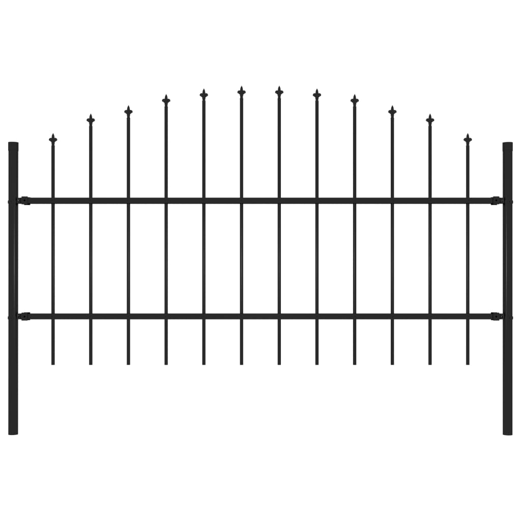 vidaXL Gard de grădină cu vârf tip suliță din oțel, 181x100 cm, negru