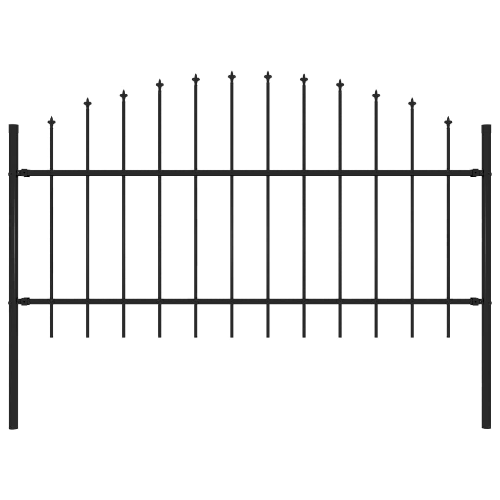 vidaXL Gard de grădină cu vârf tip suliță din oțel, 181x125 cm, negru