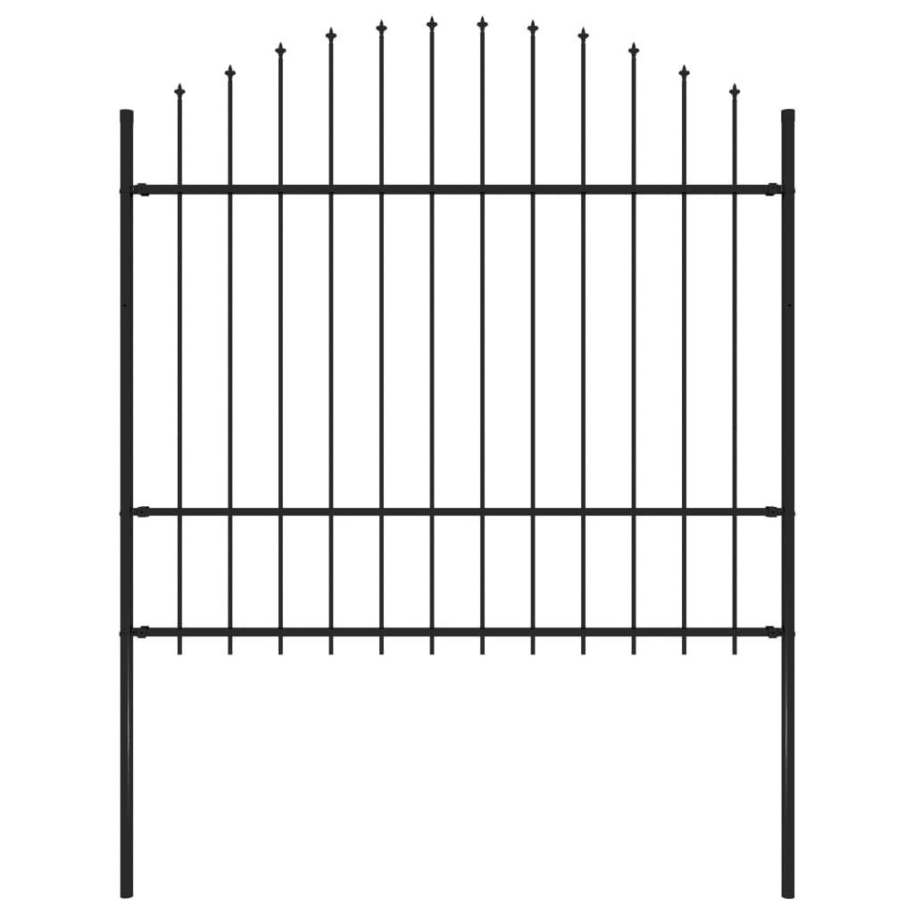 vidaXL Gard de grădină cu vârf tip suliță din oțel, 181x175 cm, negru vidaXL Gard de grădină cu vârf tip suliță din oțel, 181x175 cm, negru