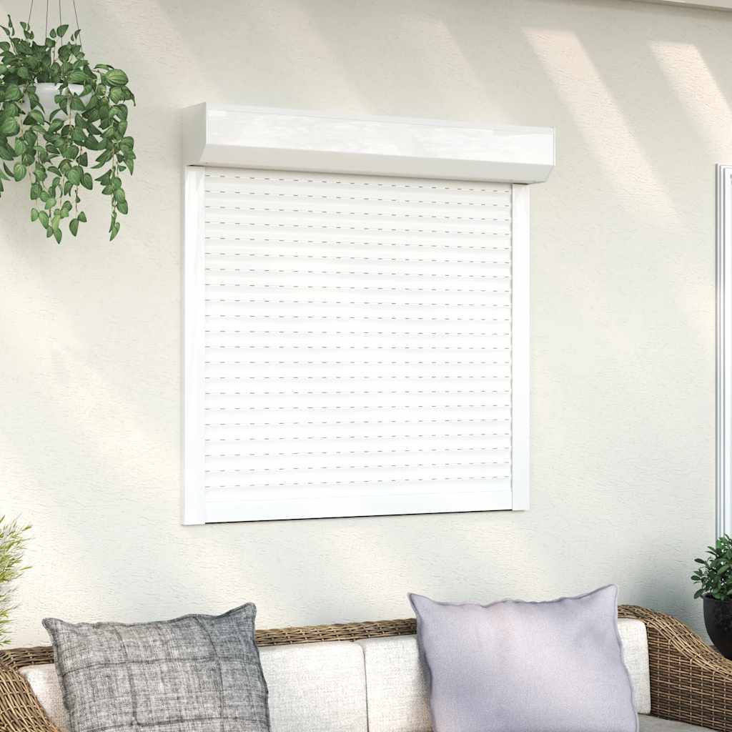 vidaXL Oblon rulant, alb, 100 x 100 cm, aluminiu vidaXL Oblon rulant, alb, 100 x 100 cm, aluminiu