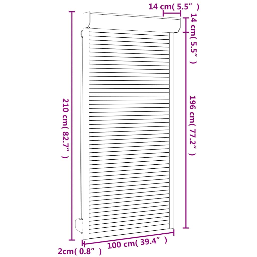 vidaXL Oblon rulant, alb, 100 x 210 cm, aluminiu vidaXL Oblon rulant, alb, 100 x 210 cm, aluminiu