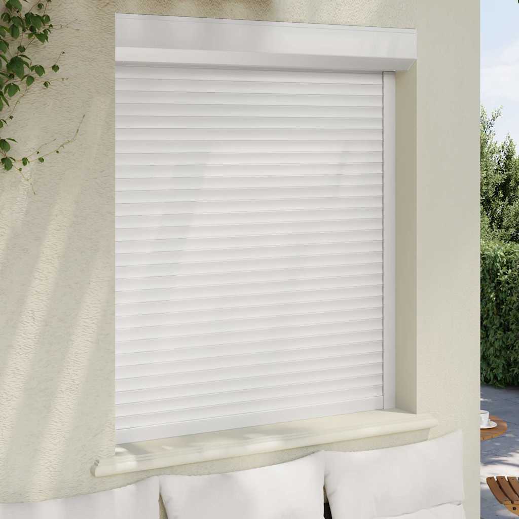 vidaXL Oblon rulant, alb, 110 x 130 cm, aluminiu vidaXL Oblon rulant, alb, 110 x 130 cm, aluminiu