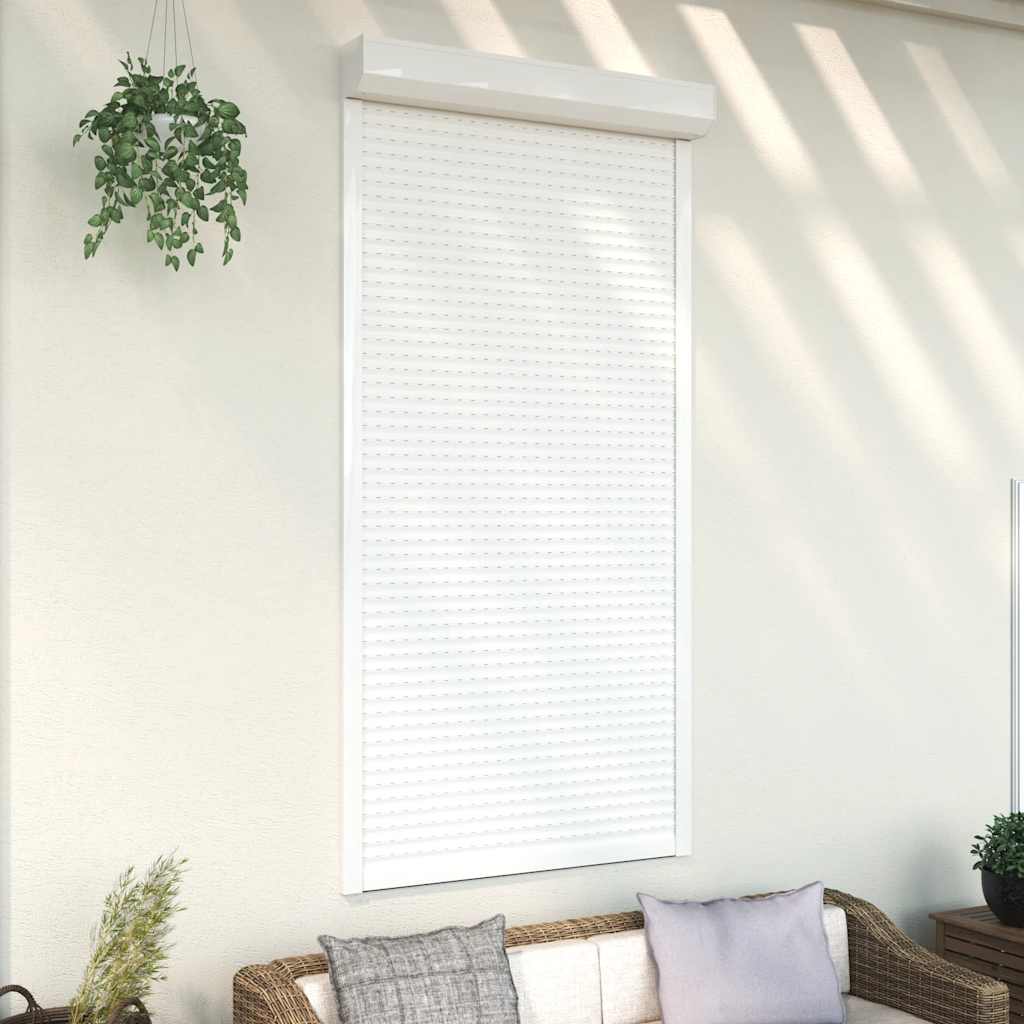 vidaXL Oblon rulant, alb, 110 x 220 cm, aluminiu vidaXL Oblon rulant, alb, 110 x 220 cm, aluminiu