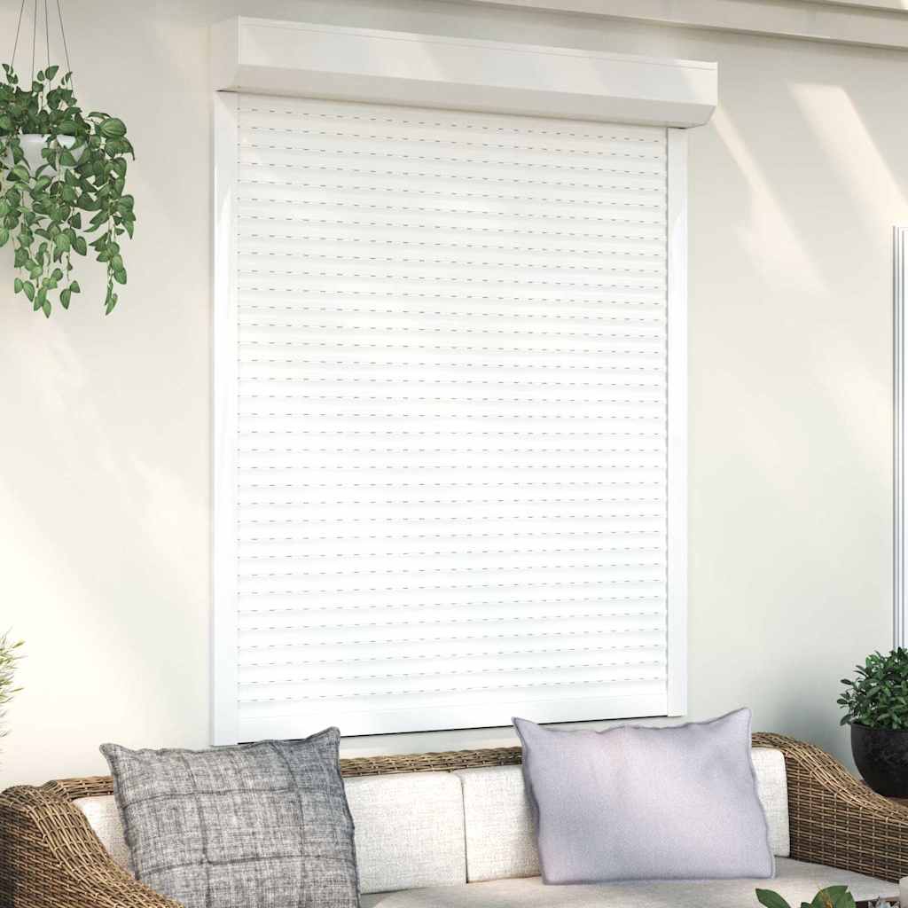 vidaXL Oblon rulant, alb, 120 x 150 cm, aluminiu vidaXL Oblon rulant, alb, 120 x 150 cm, aluminiu