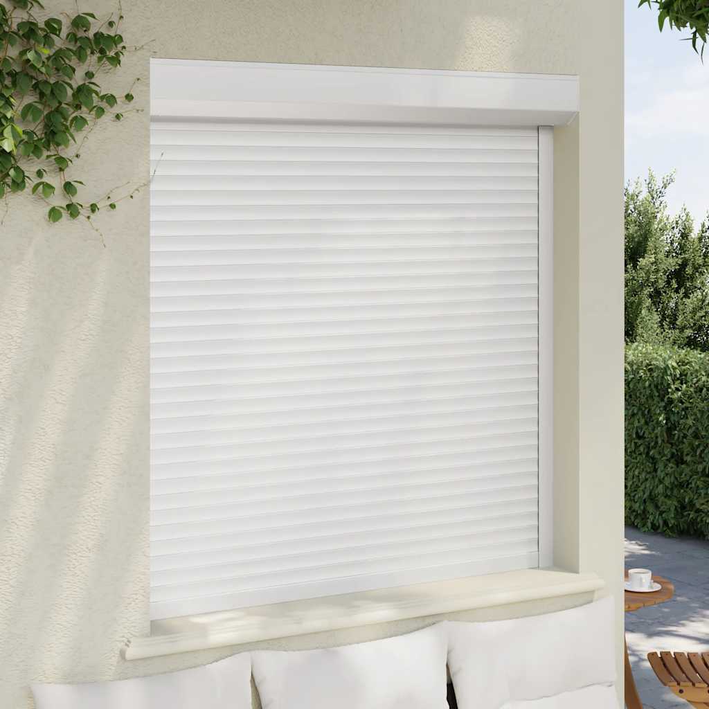 vidaXL Oblon rulant, alb, 130 x 140 cm, aluminiu vidaXL Oblon rulant, alb, 130 x 140 cm, aluminiu