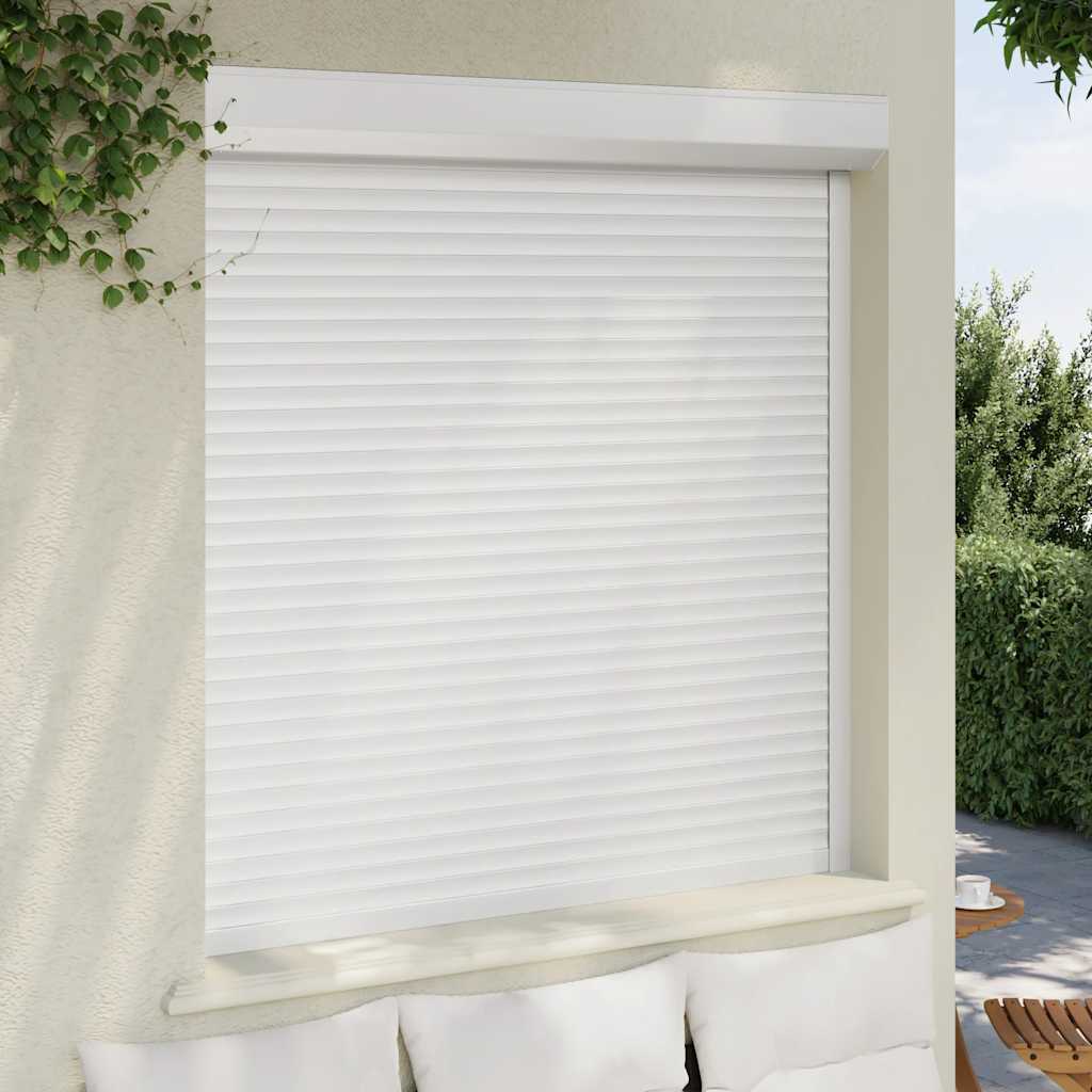 vidaXL Oblon rulant, alb, 140 x 150 cm, aluminiu vidaXL Oblon rulant, alb, 140 x 150 cm, aluminiu