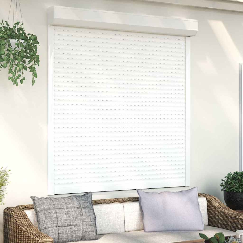 vidaXL Oblon rulant, alb, 140 x 150 cm, aluminiu vidaXL Oblon rulant, alb, 140 x 150 cm, aluminiu