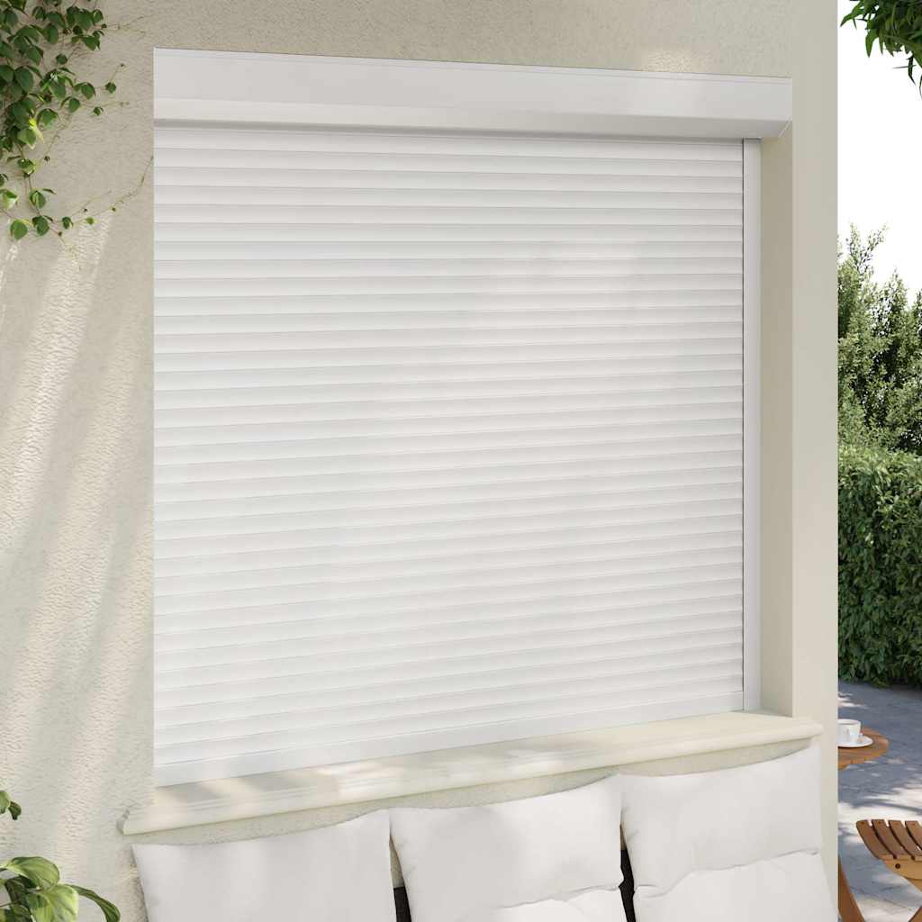 vidaXL Oblon rulant, alb, 160 x 150 cm, aluminiu vidaXL Oblon rulant, alb, 160 x 150 cm, aluminiu