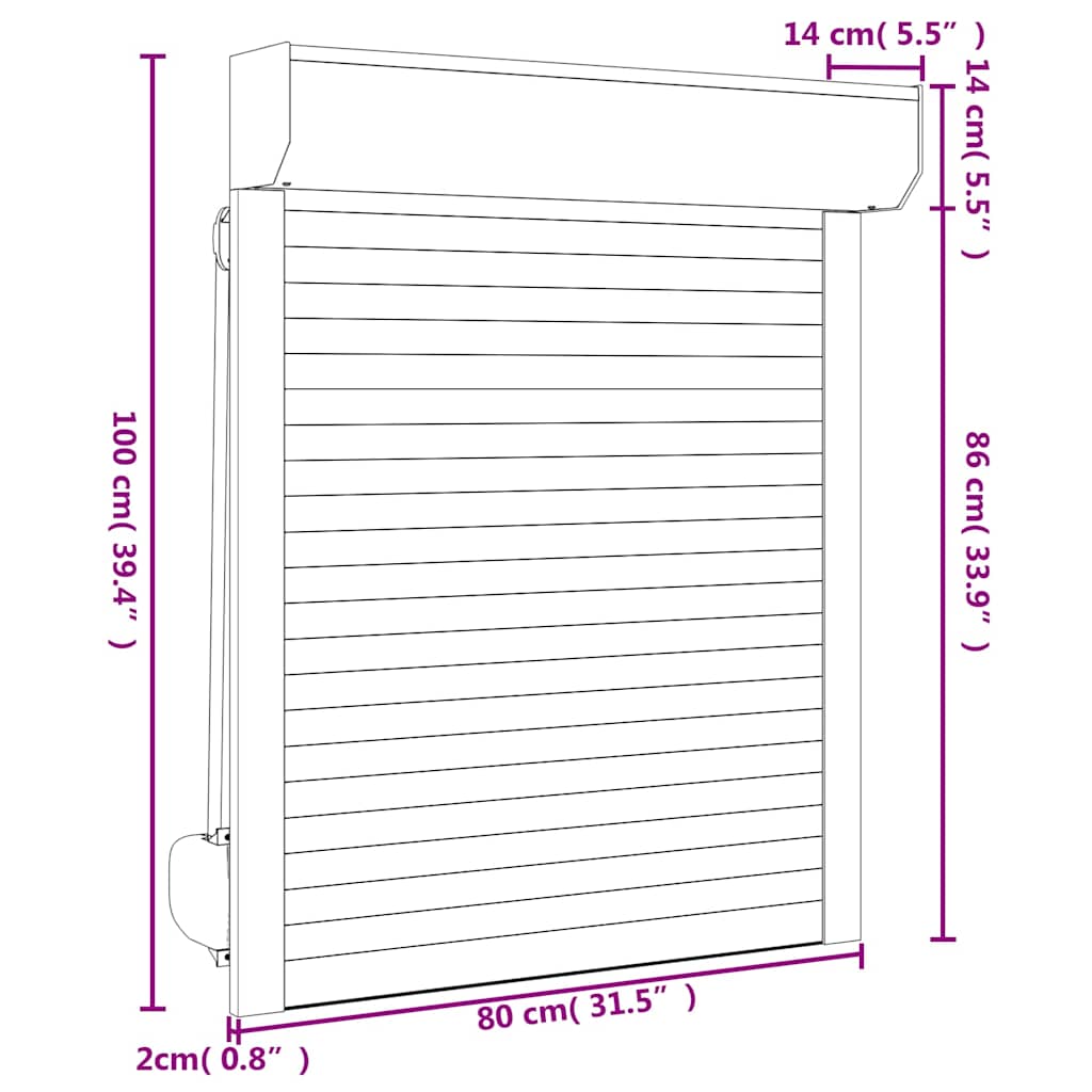 vidaXL Oblon rulant, antracit, 80 x 100 cm, aluminiu vidaXL Oblon rulant, antracit, 80 x 100 cm, aluminiu